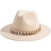 Gossifan Men & Women Belt Buckle Fedora Hat Wide Brim Floppy Panama Hat
