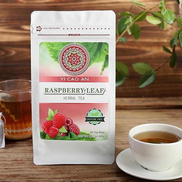 PREMIUM RASPBERRY LEAF TEAS BAGS – SUPPORTS MENSTRUAL RELIEF & UTERINE HEALTH, CAFFEINE-FREE, NATURAL YI CAO AN HERBAL TEA, 40 TEABAGS