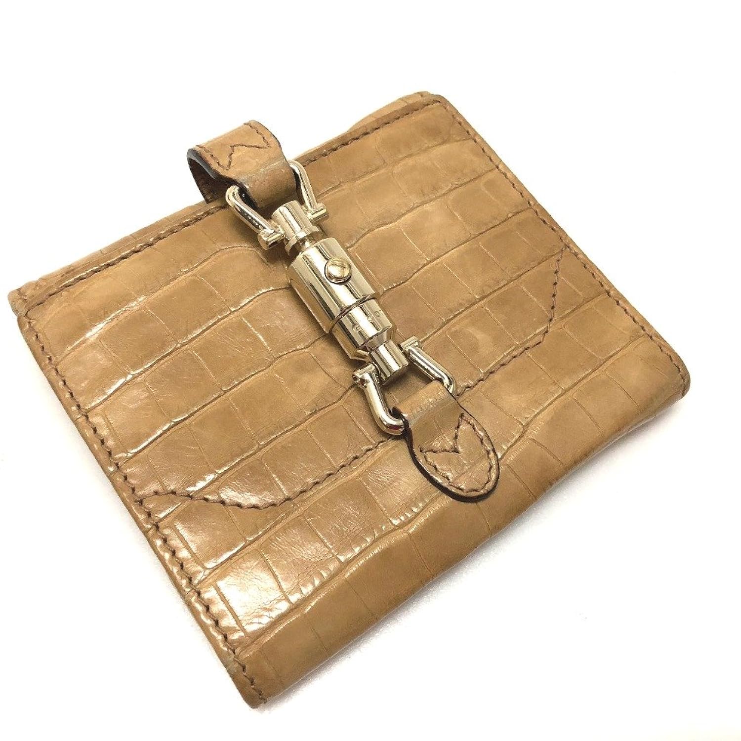 品質一番の Jackie ニュージャッキー New Gucci グッチ マットクロコ B01coo3geg 中古 レディース クロコダイル 二つ折り財布 小銭入れあり Wホック財布 財布 Jobs Mmo Co Mz