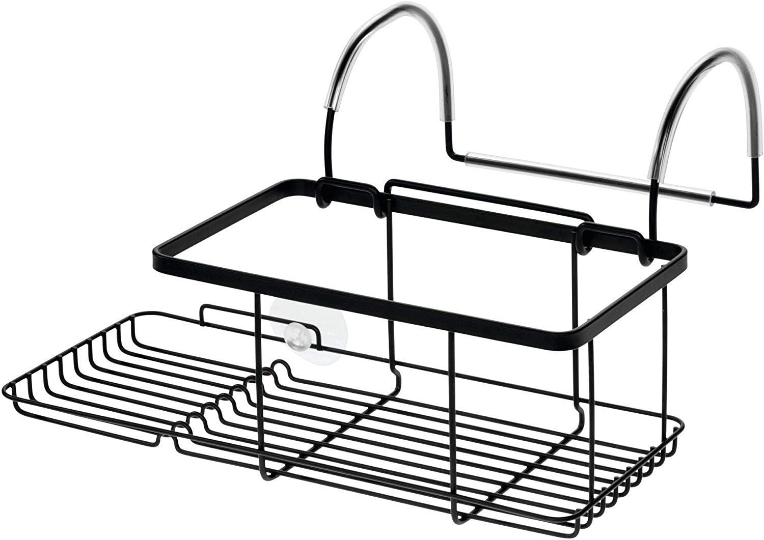 iDesign Everett Metal Over the Side Bathtub Caddy Basket for Master