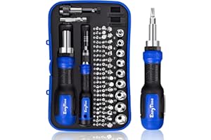 Ratcheting Screwdriver Set Socket Bits: EasyTime 78pcs Precision Magnetic Screwdriver Bit with Storage Case- Repair Tool Kits for Furniture Car Bike Computer PC PS4 Electronic Device and Househould