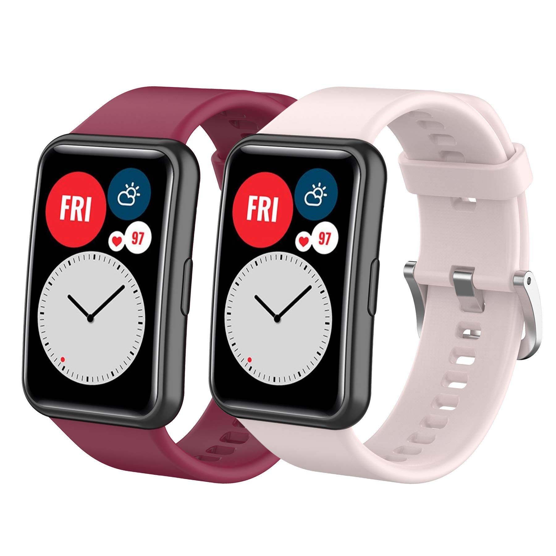 MIJOBS Strap Compatible with Huawei Watch Fit - Elegant & SE Replacement Silicone Straps - Multicolor, Waterproof, Breathable Wristband