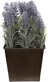 GreenBrokers Artificial Lavender in Rustic Tin Planter 45cm Window Box view 5