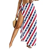 Herseas Women Sheer Sarong High Slit One Size Swimsuit Coverups 2026 Summer Floral Print Chiffon Wraps Beach Cover Up