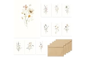 slapaflife Blank Cards,Blank Greeting Cards 4x6,40Pack -Elegant Floral Design Blank Greeting Cards,Note Cards with Matching Peel-and-Seal Rustic Envelopes