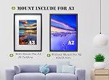 YiPinYin Black A2 Boxed Gallery Frame Set of 3 with Mount for A3 Photos view 4