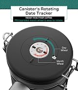 Coffee Gator 1300 mL Stainless Steel Airtight Canister with Date Tracker view 6