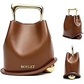 ROVLET Bucket Bag for Women Retro Crossbody Bags Trendy Vegan Leather Shoulder Purses Designer Ladies Handbag