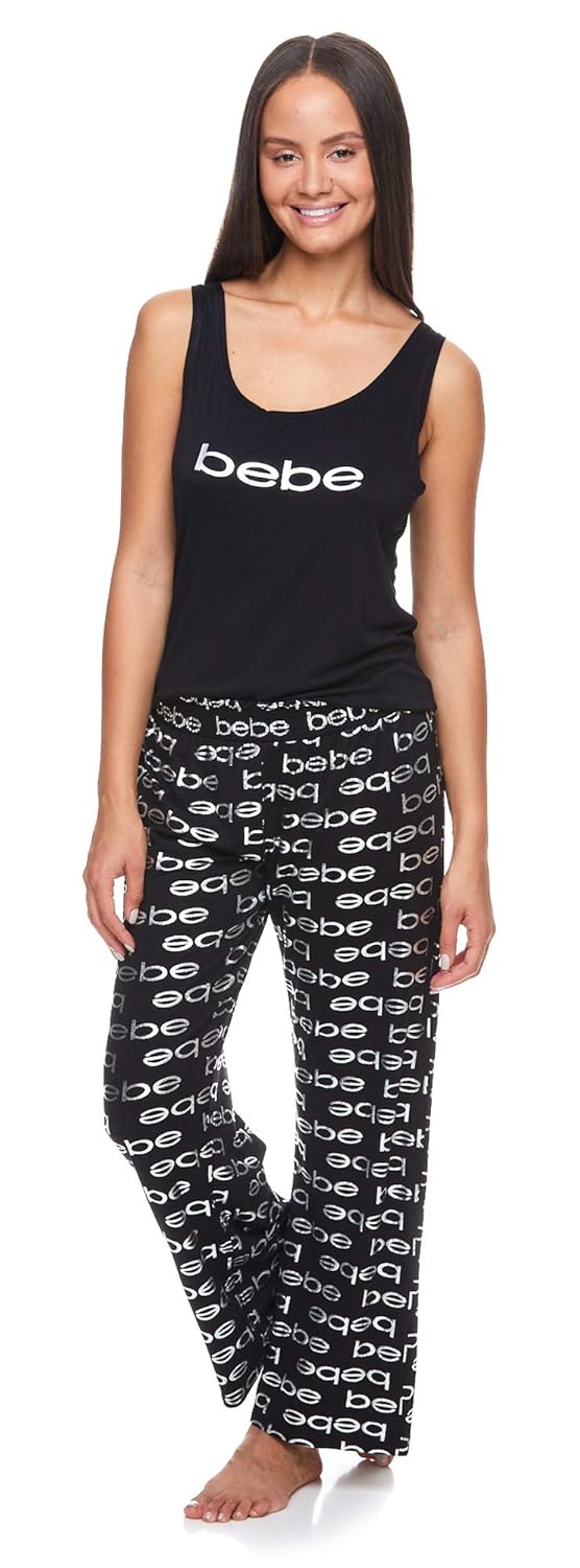 Buy bebe Womens Cami Tank Top and Pajama Pants Lounge Sleepwear Set