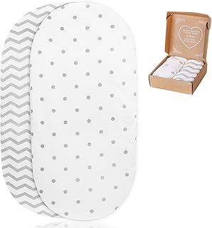 mimaDu 2 x Premium Kinderwagen Spannbettlaken, 78x36, 80x40 cm, Stubenwagen Bezug - OEKO-Tex 100% Jersey Baumwolle - kuschelweiche Spannbetttuecher (Zig-Zag Punkte Grau Weiss, 78x36)
