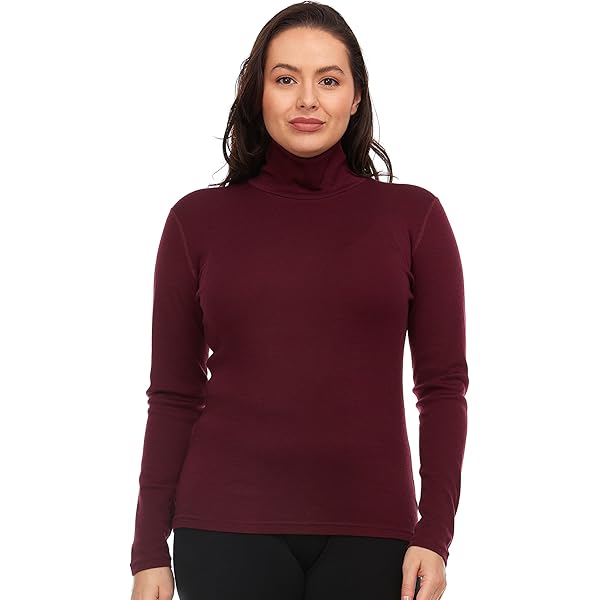 100% Merino Wool Long Sleeve Midweight Mock Neck - Warm Sweater
