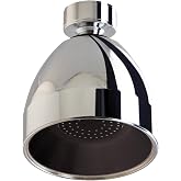 Siroflex 2765/S Fixed Shower Head with Brass Swivel &ndash; Made in Italy - Anti-Limescale Shower Head - Stainless Steel Filter Screen, Removable Flow Restrictor (Up to 40% Water Savings), (Black Chrome)