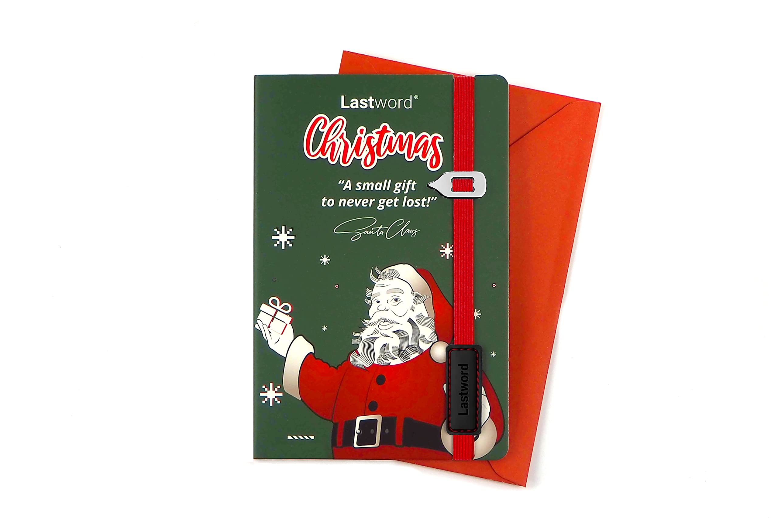 Lastword Christmas Greeting Card with Particular Elastic Bookmark, Envelope Including Letter, Christmas Card, Christmas Card for Readers, Gifts for Teachers, Design Gifts (Green)