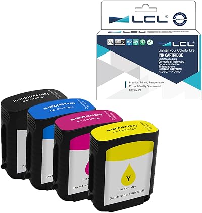 LCL 10 82 Black Cyan Magenta Yellow Ink Cartridge 4 Pack for HP Designjet 100