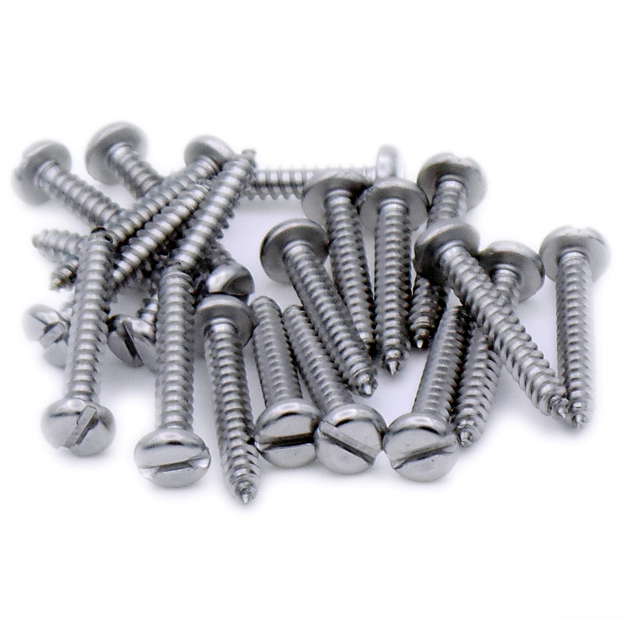 No.4 x 0.375 (2.9mm x 9.5mm) Slot Pan Self-Tapping Screw - Stainless Steel (A2) (Pack of 20)