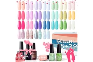 Gellen Gel Nail Polish Kit- 16 Colors With Top&Base Coat, Nude Grays Series Pastels Tones Nail Polish Set, Nail Art Design Colors, Home Gel Manicure Kit, Soak Off Gel Polish, Gift For Her