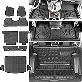 powoq Fuel Floor Mat Compatible with 2017-2022 Honda CRV Trunk Mat Floor Liner TPE Cargo Mat Replacement for 2017-2022 Honda CRV Accessories (Fit 17-22 Fuel Model, Trunk+Backrest+Floor Mat)