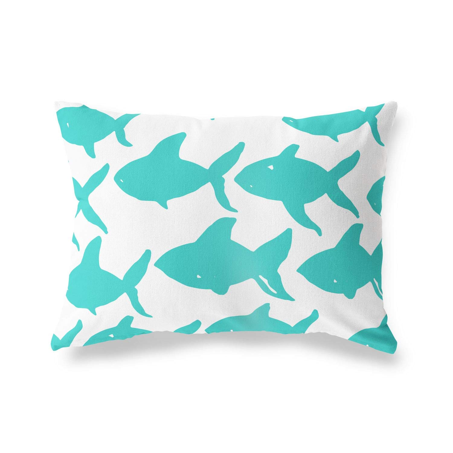 Bonamaison Decorative Cushion Cover Turquoise & White, Throw Pillow Covers, Home Decorative Pillowcases for Livingroom, Sofa, Bedroom, Size: 35x50 Cm - Designed and Manufactured in Turkey