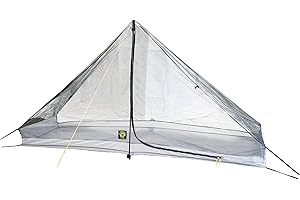 Six Moon Designs Ultralight Serenity NetTent - 11 OZ – 312 G Solo NetTent - Black Netting - Gray Floor. A Great Solution for Bug-Free Camping.
