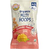 Earth's Best Organic Melty Hoops, Bite-Sized Snacks for Babies 8 Months and Up, Strawberry and Mango, 0.32 Ounce Individual Bags (Pack of 4)