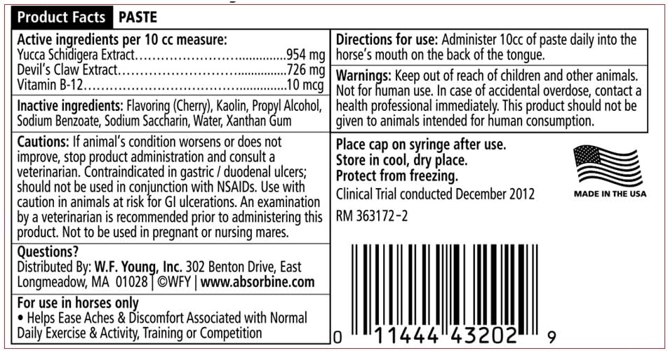 Bute-Less Comfort & Recovery Supplement Paste, 1oz Syringe / 3 Doses: Sports & Outdoors