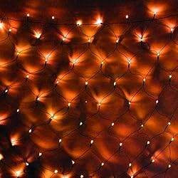 198 LED Orange Net Lights Outdoor Mesh Lights 9.8ft