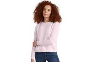 Hanes Womens Ecosmart V-Notch Crewneck Sweatshirt, Fleece Pullover Sweatshirt For Women