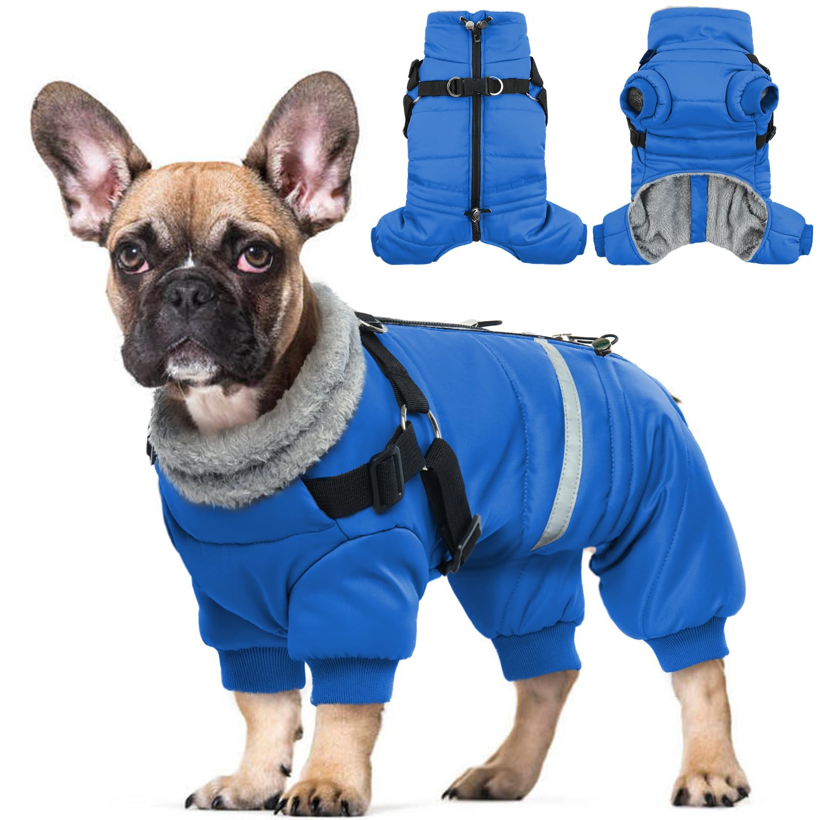 Hjyokuso Warm Dog Jacket, Waterproof With Harness, For Small to Large Dogs, Winter Coat With Zipper Closure - XL — image 1