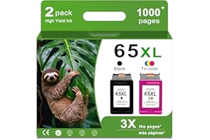 ANKINK 65XL Black Color Combo Remanufactured Ink Cartridge Replacement for HP Ink 65 HP65 XL HP65XL for Envy 5055 5000 5052 5010 5070 5014 Deskjet 3755 3700 3772 2600 3752 2652 2655 2622 2640 Printers,2 Pack