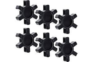 Isslly L075 Flexible NBR Rubber Spider Insert, 6PCS Solid Spider Center Inserts Fits for L Jaw Coupling Set -Black