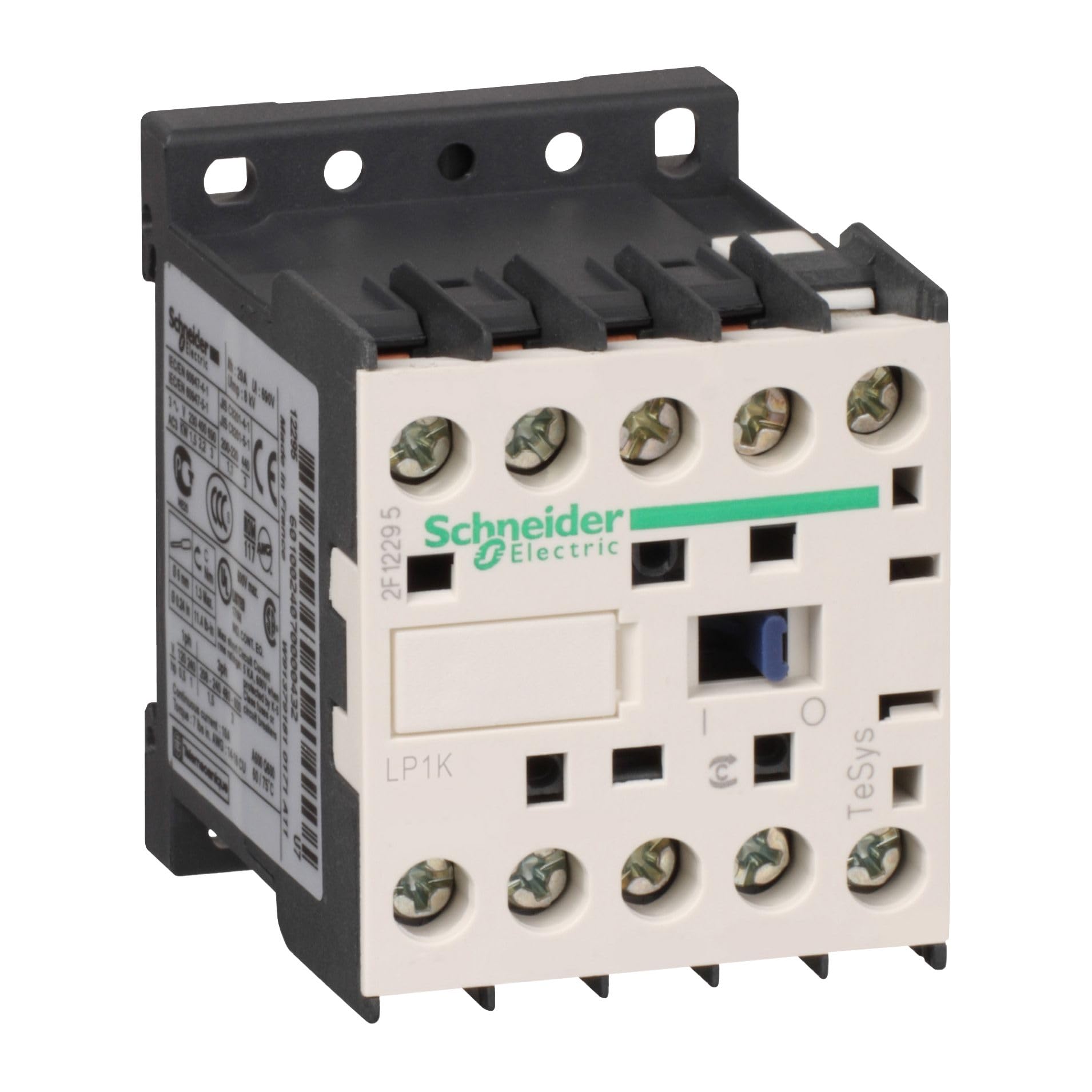 Schneider Electric, TeSys K contactor - 3P - AC-3 <= 440 V 9 A - 1 NO aux. - 24 V DC coil, LP1K0910BD3