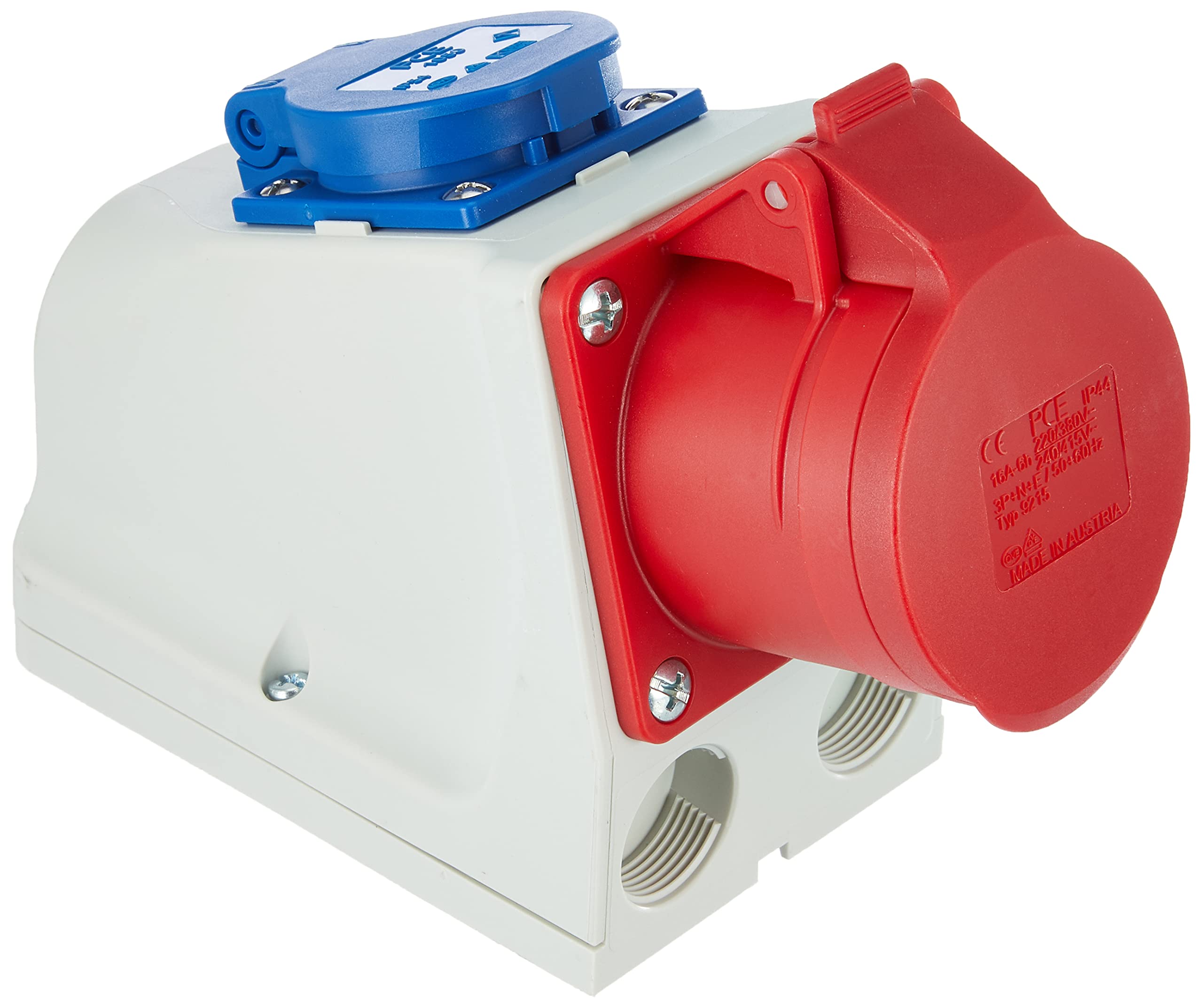 Kopp 100400005 CEE Kombiwandsteckdose, 5–3-Pin