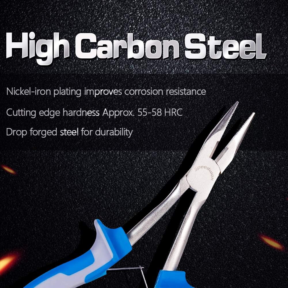 SPEEDWOX Long Reach Long Nose Pliers 6 Inches Mini Wire Cutter Side Cutting Slim Precision Fine Pliers for Hard to Reach Narrow Spaces Serrated Jaws High Leverage Reduce Efforts Non-Slip Handles - Image 3