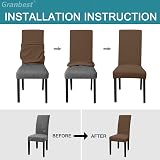Granbest High Stretch Dining Chair Slipcovers Set of 4 Brown view 6