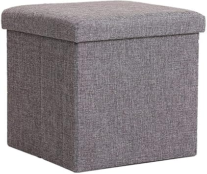 Amazon Com Dealone Large Linen Foldable Storage Ottoman Cubes Footrest Seat Storage Stool Furniture Decor