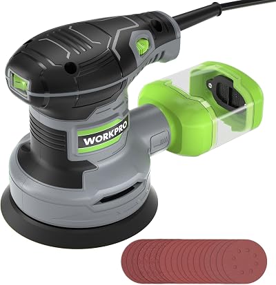 WORKPRO Orbital Sander 300W 125mm 6 Speed 13000 RPM with Dust Box