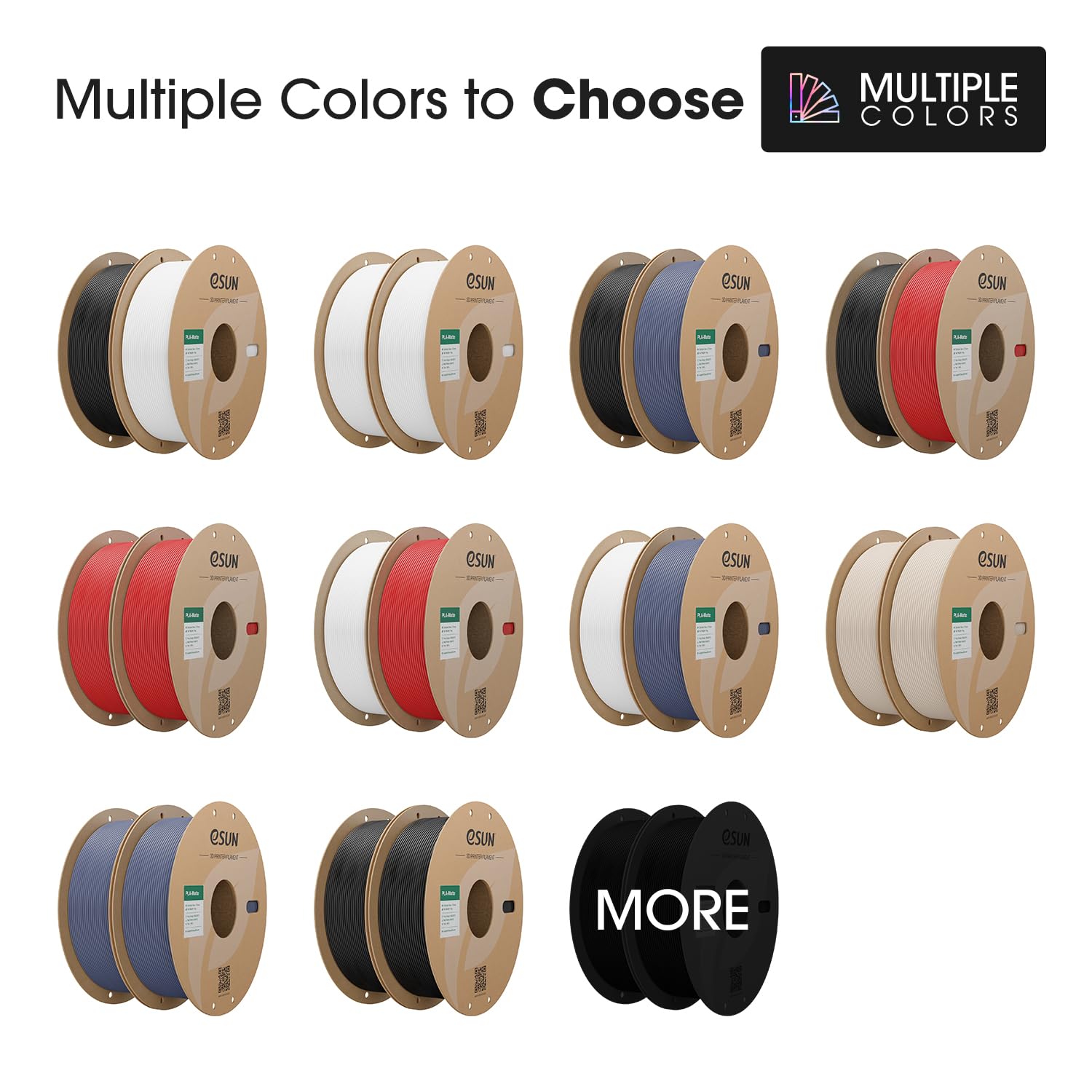 eSUN Upgraded Matte PLA Filament 1.75mm, Matte PLA 3D Drucker Filament, glanzfreie Farbe, mattierte Textur, 1KG pro Spule, 2 Spulen für 3D Drucker, Feuerrot 7