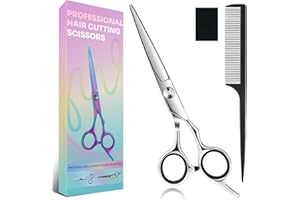 Hair Cutting Scissors, 6.5" Stainless Steel Barber Shears for Men/Women, Professional Haircut Kit for Salon & Home Use, Sharp