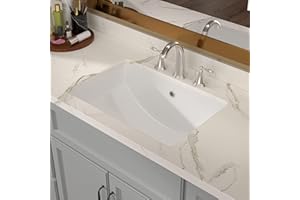 Lordear Undermount Bathroom Sink 21x15 Inch Bathroom Vanity Sink Undermount Rectangle White Porcelain Ceramic Bathroom Under Counter Lavatory Vanity Sink Basin with Overflow
