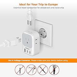 TESSAN European Travel Plug Adapter, Type C Power