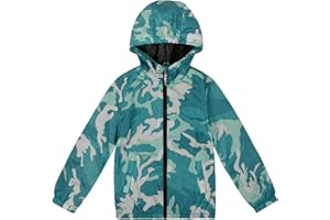 SNOW DREAMS Boys Waterproof Rain Jacket Windbreaker Lightweight Coat Kids Raincoat Outerwear
