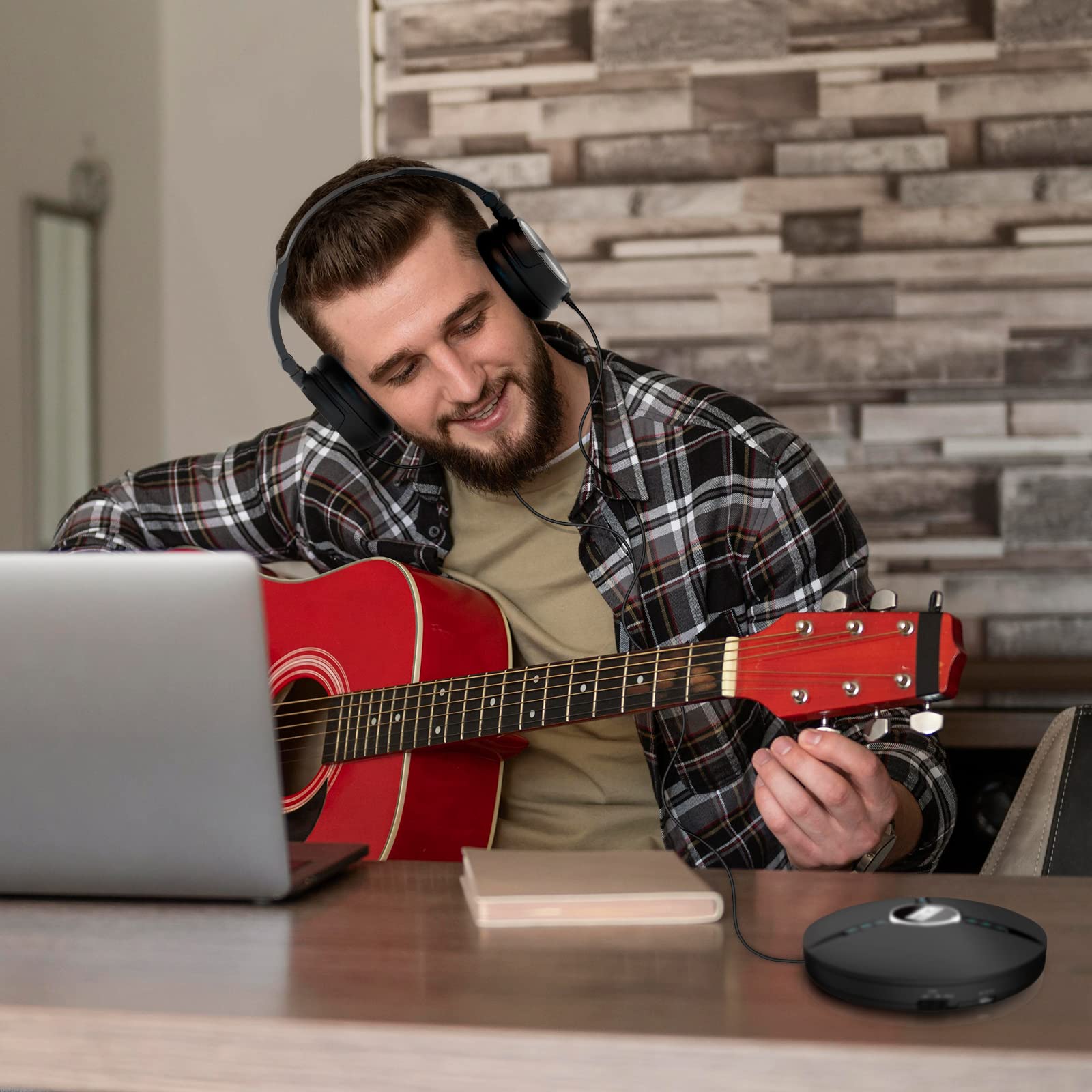 KLIM Discman with Headphones - Portable CD Player with Headphones - Compatible w/CDR, CDRW, MP3 - Compact Mini CD Player - Black - New Version