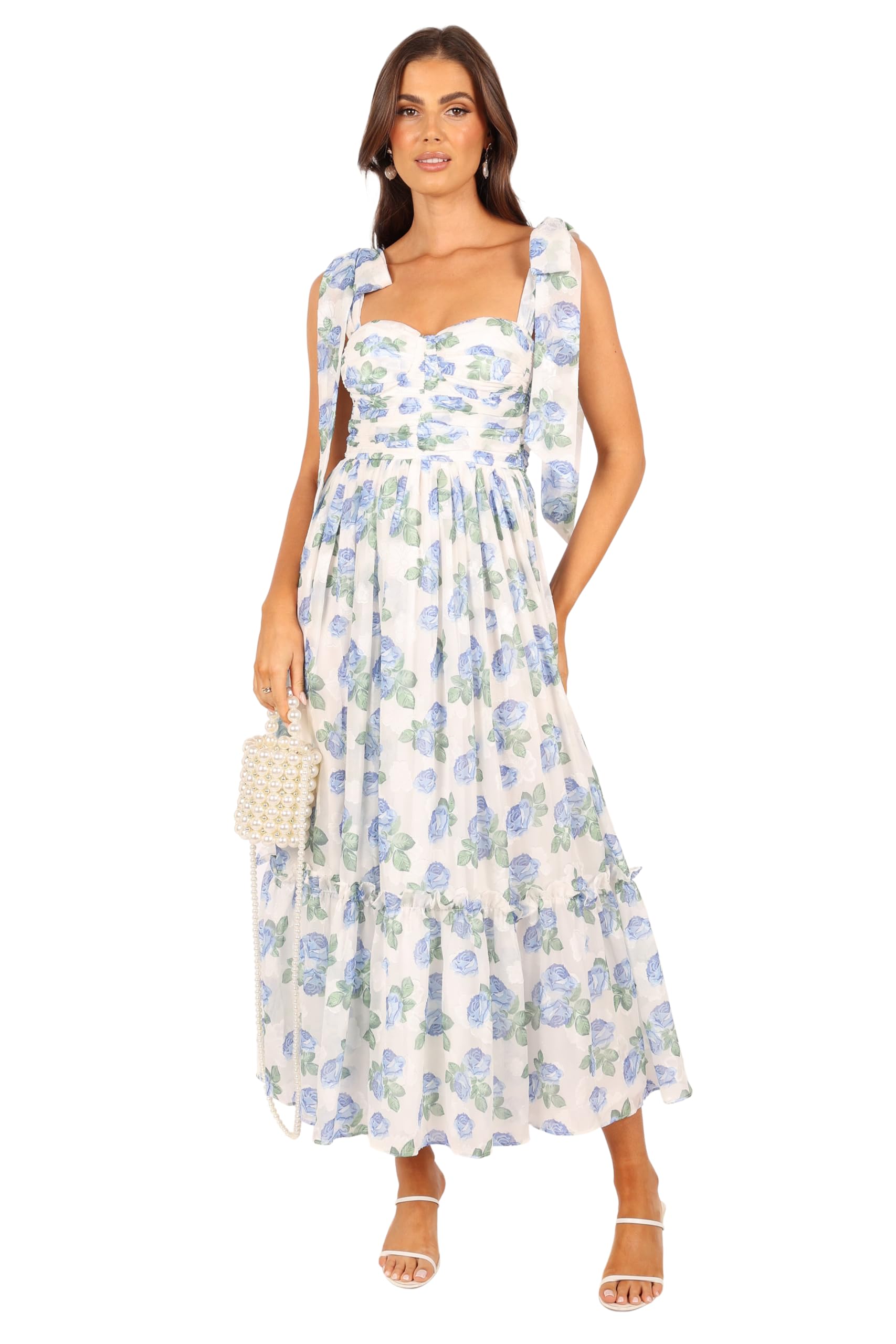 Petal & Pup Floret Midi Dress – Blue XL