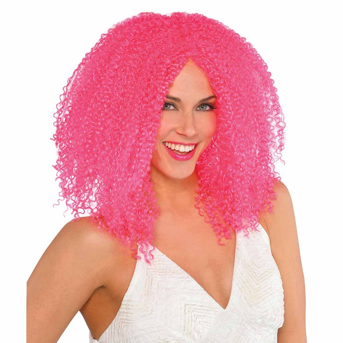 amscan International Adults Crimped Wig (Pink)