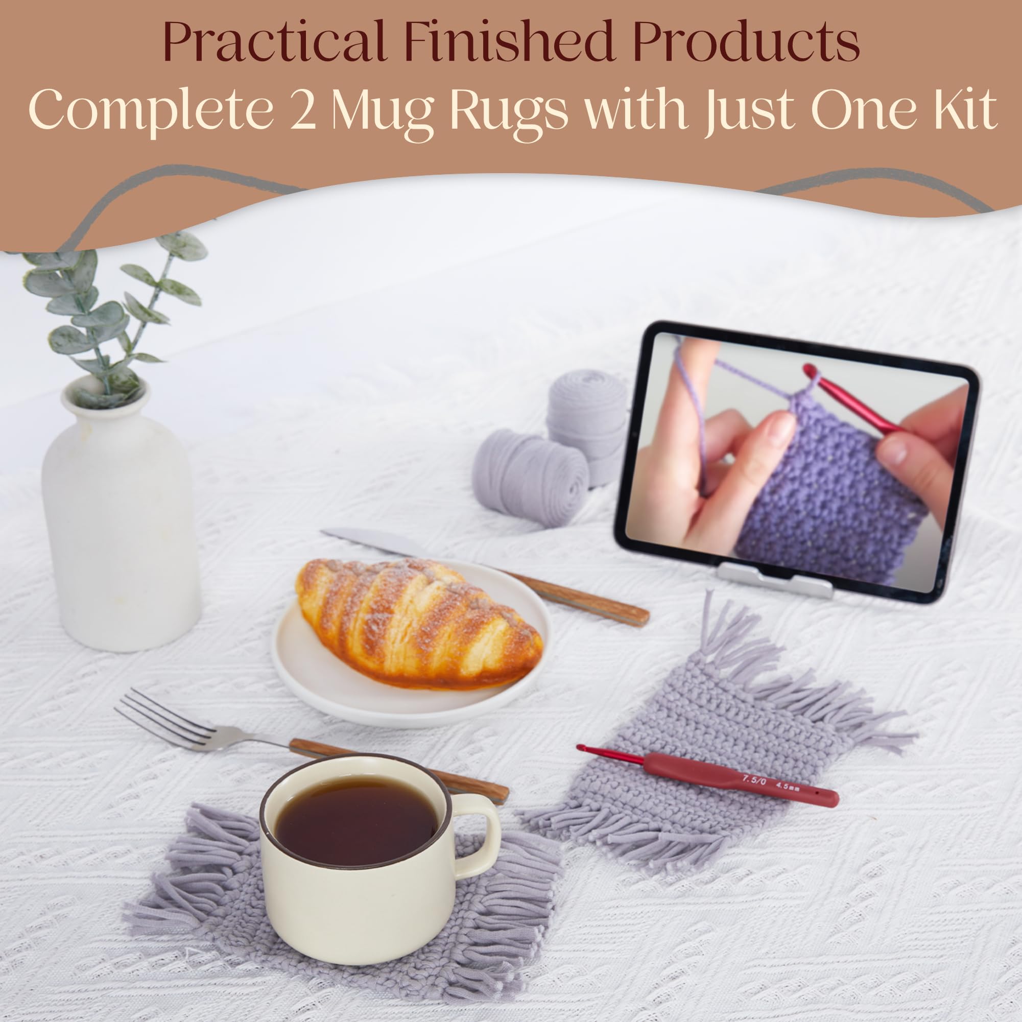 Level 1 Absolute Beginner Crochet Kit for Adults - Crochet Starter Kit Beginner for Adults - Learn to Crochet with Expert Video Tutorials - Perfect DIY Gift