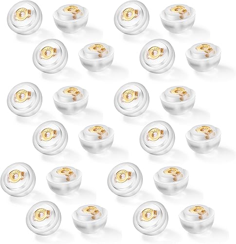 Amazon Co Jp Amazon限定ブランド ピアス キャッチ シリコン 落ちない 24個 12ペア シルバー925 プラチナ K18gp ダブルロックキャッチ メンズ レディース イエローゴールド ジュエリー