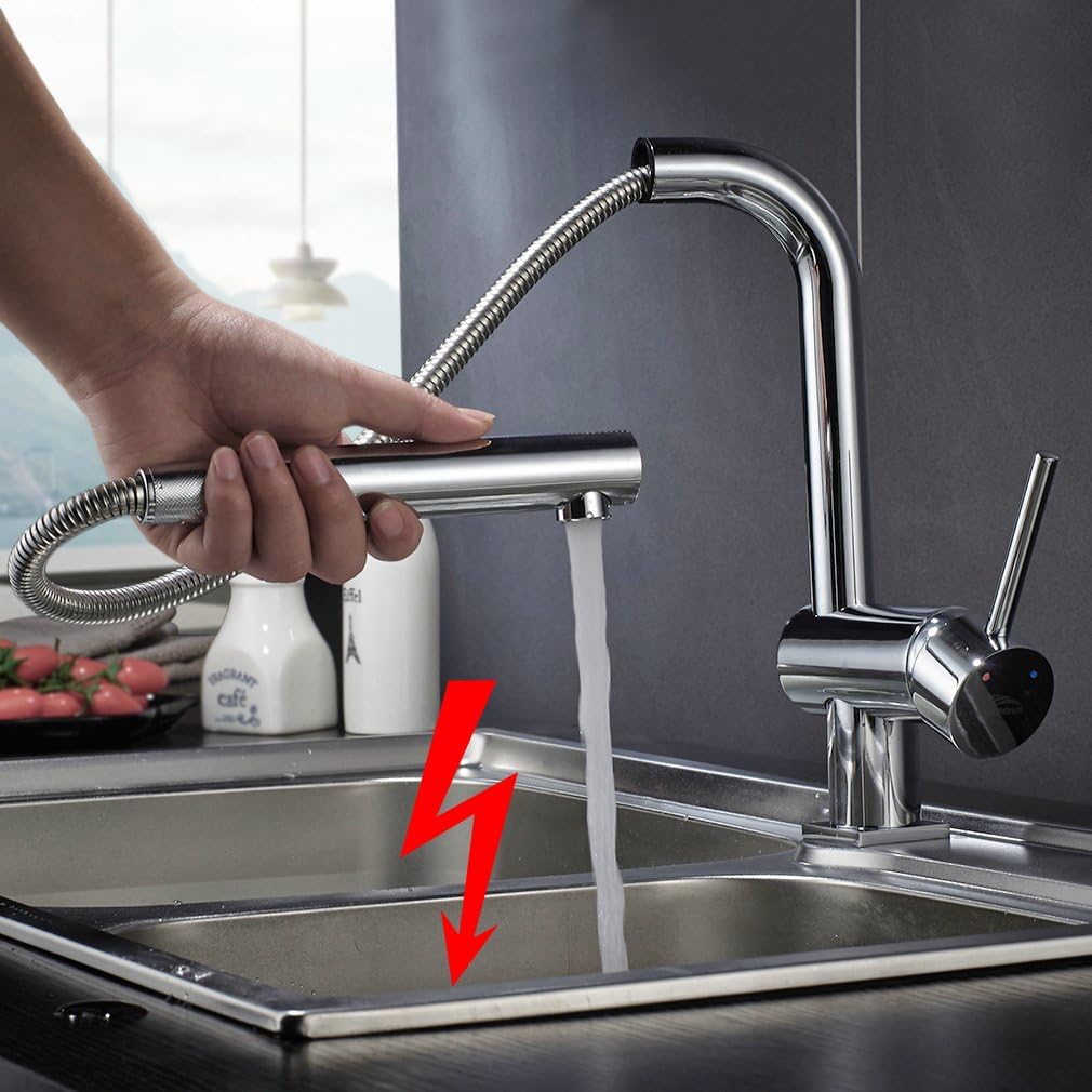 Obeeonr Chrome Niederdruck Kuchenarmatur Armatur Waschbecken Herausziehbarer Mischbatterie 360 Drehung Spultischarmatur Fur Kalt Warmwasser Amazon De Baumarkt
