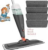 SwissPack NEW Spray Mop with 4 Microfiber Cloths 600ml Refillable Bottle Grey view 2