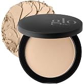 Glo Skin Beauty Pressed Base Powder Foundation Natural Medium 0.92oz | Buildable sheer-to-full coverage, long wear, semi-matte finish, oily skin, smooth complexion, face powder compact