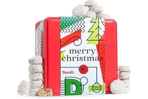 DAVID'S COOKIES David’s Cookies Butter Pecan Meltaways Flavored Cookies With Crunchy Pecans In A Merry Christmas Themed Tin Gift Box - Deliciously Soft and Gourmet Melt In Your Mouth Flavorful Cookies In A Beautiful Christmas Gift Tin- 2Lbs
